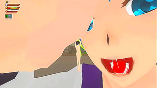 Earth-chan Seduces with Busty Facesitting Fiery Spit Games