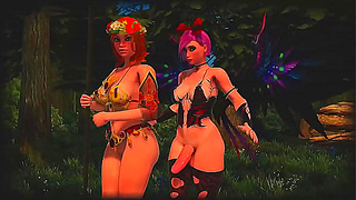 Shemale Fairy Tames Busty Amazon in Wild Forest Lust - 3D Erotic Fantasy