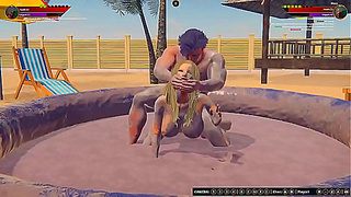 Misty Faces Off Against Okan in a Sensual Nude Battle Raging Clash