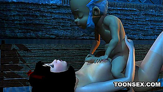 Curvy Goddess Rides Tiny Titans Thick Shaft in Steamy 3D Fantasy Flick