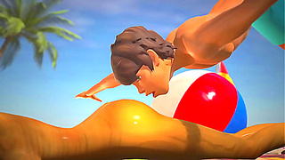 Oiled Shemale Fucks Hard on Beach — Hot 3D Hentai Sex Under the Sun