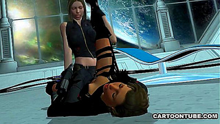 Foxy Lesbian Vixens Entwined in Steaming 3D Cartoonsensual Pleasure