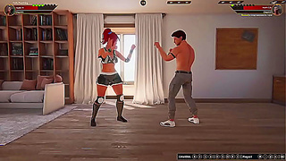 Polly Battles Nude Gigi in Sultry 3D Fight.Scene Erotica