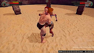 Seductive Clash: Words Meet Naked Fury as Sedna Fights Back in 3D Hentai