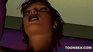 Fiery Redhead Seduces Solo Fantasy in Sultry Animated Bedroom Encounter