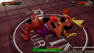 Bianca Takes On Rivals Bare Bold in 3D Fighting Ring Duel