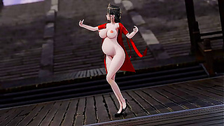 Voluptuous redhead dances nude in radiant pregnancy glow – Hanying style erotica