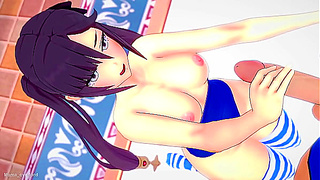 Mona Gets Wet in Seductive Swimsuit – Steamy Solo Pleasure in Genshin Heat