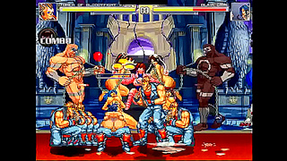 Blaire Overwhelmed by Fierce Warriors in Hot Mugen Hentai Party