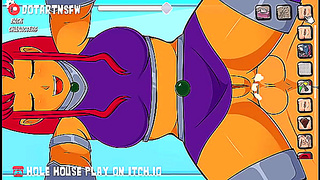 Starfires Lush Body Drenched in Hot Cum – Wild Sexy Cartoon Fantasy