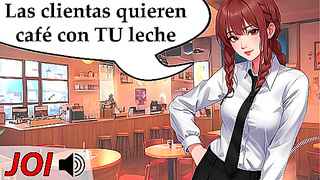 Spanish Seductress Dominates with Horny Blowjob Action in Steamy Cafe JOI