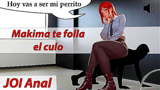 Makimas Dominant JOI anal session: Rough doggy style with Spanish moans