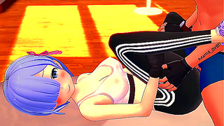 Exhausted Rem Craves but Pulled into Steaming Hot Hentai Tryst