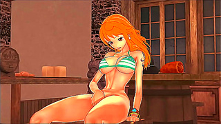 Nami Seeks Forbidden Pleasures in Port Town - Steamy One Piece Encounter