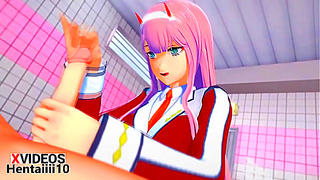 Zero Two Delivers Steamy Blowjob Bliss in Wild Hentai Encounter