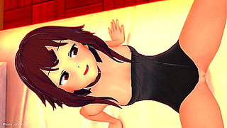Megumin Tempts Doctor with Sultry Towel Reveal in Konosuba Clinic Scene