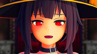 Megumins Seductive Dance Unfolds in Hellish Striptease Fantasy – MMD Art