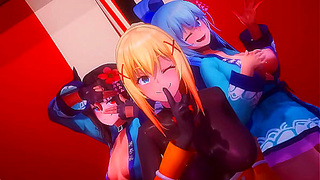 Kazuma Meets Aqua Beneath Golden Leaves in Steamy Konosuba Tryst