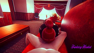 Shura Pleasures Student in Hot Blue Exorcist Hentai blowjob POV Scene