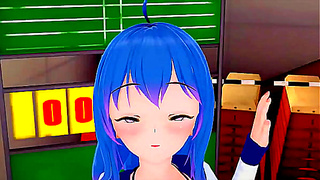 Blue-Haired Babe Gets Dominated Creamed by Thick Cock – Koikatsu Heat
