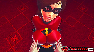 Helen Parr Embraces Forbidden Desires with Sensual Touches in The Incredibles