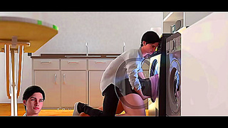 Stepmom Stuck in Washing Machine – Hot 3D Hentai Escape Turns Filthy