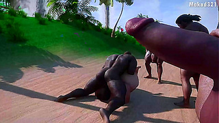 Blonde MILF Cheats on Her Hubby with Muscular Black Warrior in Steamy Jungle Encounter –
