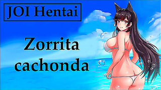Spanish Beauty Drenches in JOI Pleasure – A Horny Hentai Dream Come True