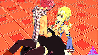 Lucy Teases Natsu with Sensual Touches in Steamy Fairy Tail Encounter