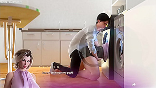 Stepson Catches Busty Stepmom in Steamy Dryer Encounter – Wild 3D Lust Unfolds