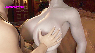 Lady Dimitrescu Seduced by Giant Warrior in Fiery 3D Hentai Tryst