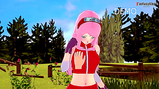 Sakure Seduces Sasuke in Forbidden Ninja Encounter Under Moonlight