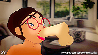 Anime Cutie Gets Sweaty Facial from Busty Glasses Babe in Wild Yuri Tryst