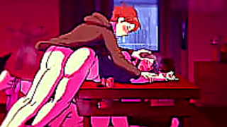 Two Busty Anime Girls Pleasure One Huge Dick—Dual Blowjob Facial creampie