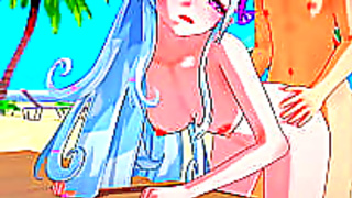 Curvy Hentai Vixen Gets Drenched With Cum On Steamy Tropical Shoreline Tryst