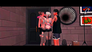 Rockstar Seduced by Fans in Hot Hentai Trio—Creampie Chaos at Afterparty
